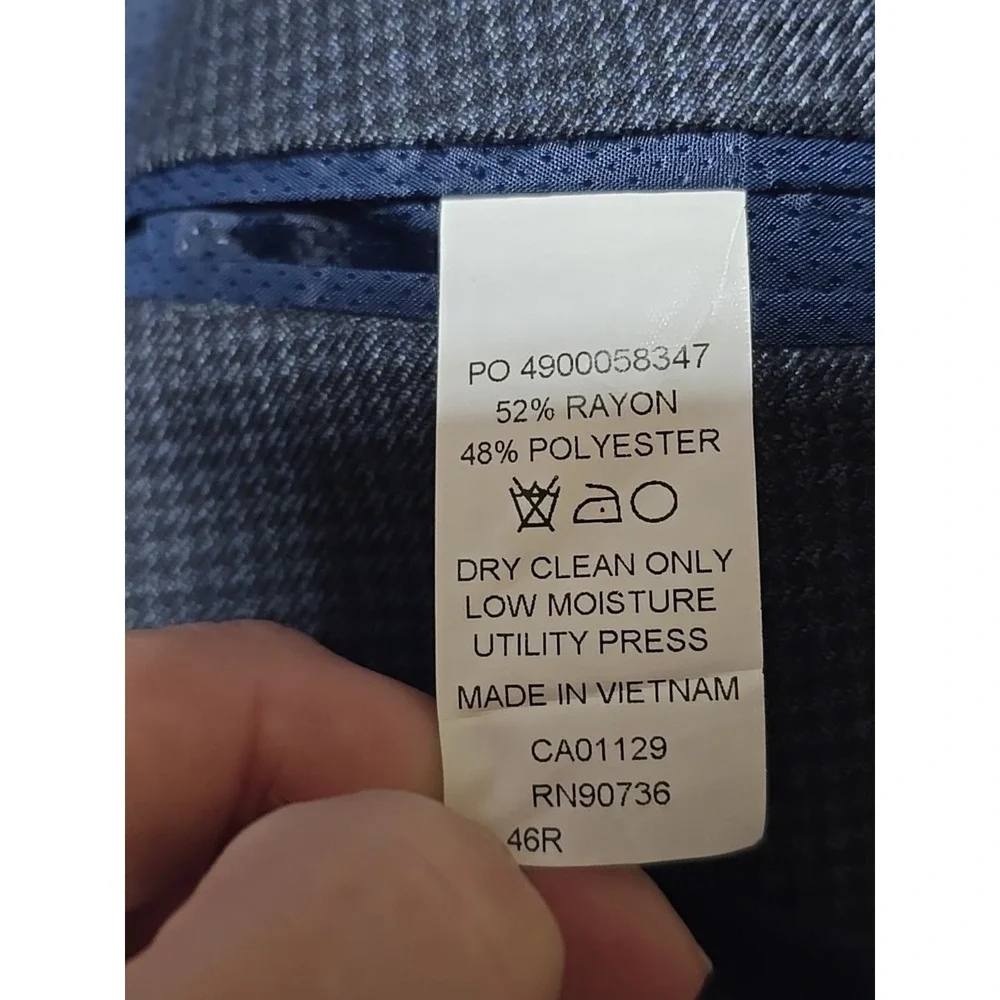 Michael‎ Kors Blue Check Men SPORT COAT 46R blazer suit jacket